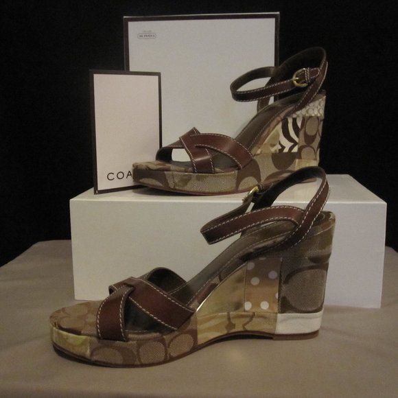 Coach Alina Patchwork Wedge 8.5 - Picture 3 of 8